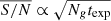 $ \overline{S/N}\propto \sqrt{N_g t_{\mathrm{exp}}} $
