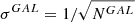 $ \sigma^{GAL}=1/\sqrt{N^{GAL}} $