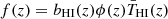 $ f(z) = b_{\mathrm{HI}}(z) \phi(z) \bar{T}_{\mathrm{HI}}(z) $