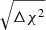 $ \sqrt{\Delta\chi^2} $