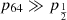 $ p_{\mathrm{64}}\gg p_{\frac{1}{2}} $