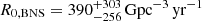 $ R_{\mathrm{0,BNS}}=390_{-256}^{+303}\,\mathrm{Gpc^{-3}\,yr^{-1}} $