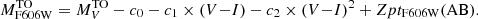 $$ \begin{aligned} M_{\rm F606W}^\mathrm{TO}=M_V^\mathrm{TO}-c_0-c_1\times (V{-}I) -c_2\times (V{-}I)^2+Zpt_{\rm F606W}(\mathrm{AB}). \end{aligned} $$