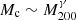 $ M_{\mathrm{c}} \sim M_{200}^{\gamma} $