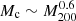 $ M_{\mathrm{c}} \sim M_{200}^{0.6} $