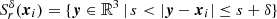 $ S_r^{{\delta}}({\boldsymbol{x}}_i)=\{{\boldsymbol{y}}\in{{\mathbb{R}}}^3 \,|\, s < |{\boldsymbol{y}}-{\boldsymbol{x}}_i|\le s+{{\delta}} \} $