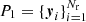$ P_1=\{{\boldsymbol{y}}_i\}_{i=1}^{{{{N_{\text{r}}}}}} $