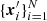 $ \{{\boldsymbol{x}}_i^\prime\}_{i=1}^N $