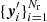 $ \{{\boldsymbol{y}}_i^\prime\}_{i=1}^{{{N_{\rm r}}}} $