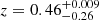 $ z = 0.46^{+0.009}_{-0.26} $
