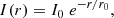 $$ \begin{aligned} I(r) = I_0 \; e^{-r/r_0}, \end{aligned} $$