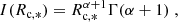 $$ \begin{aligned} I(R_{\mathrm{c},*})=R_{\mathrm{c},*}^{\alpha +1}\Gamma (\alpha +1) \; , \end{aligned} $$