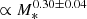 $ \propto M_*^{0.30\pm0.04} $