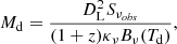 $$ \begin{aligned} M_{\rm d} = \frac{D_{\rm L}^2 S_{\nu _{obs}} }{(1+z) \kappa _{\nu }B_{\nu }(T_{\rm d})}, \end{aligned} $$