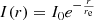 $$ \begin{aligned} I(r) = I_0 e^{-\frac{r}{r_{\rm e}}} \end{aligned} $$