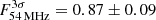 $ F^{3\sigma}_{54\,\mathrm{MHz}} = 0.87 \pm 0.09 $
