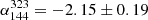 $ \alpha_{144}^{323}= -2.15 \pm 0.19 $