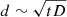 $ d\sim \sqrt{tD} $