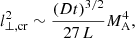 $$ \begin{aligned} l_{\bot ,\mathrm{cr} }^2 \sim \frac{(Dt)^{3/2}}{27\,L} M_{\rm A}^4, \end{aligned} $$