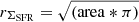 $ r_{\Sigma_{\mathrm{SFR}}} = \sqrt{(\mathrm{area}*\pi)} $