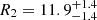$ R_{2} = 11.9_{-1.4}^{+1.4} $