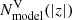 $ N^\mathrm{V}_\mathrm{model}(|z|) $