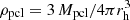 $ \rho_{\mathrm{pcl}} = 3\,M_{\mathrm{pcl}}/4\pi r_{\mathrm{h}}^{3} $