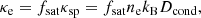 $$ \begin{aligned} \kappa _{\rm e}=f_{\rm sat}\kappa _{\rm sp}=f_{\rm sat} n_{\rm e}k_{\rm B} D_{\rm cond}, \end{aligned} $$