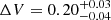 $ \Delta V = 0.20^{+0.03}_{-0.04} $