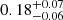 $ 0.18^{+0.07}_{-0.06} $