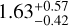 $1.63_{ - 0.42}^{ + 0.57}$