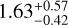 $1.63_{ - 0.42}^{ + 0.57}$