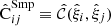 $ {\hat{\text{C}}^{\text{Smp}}}_{ij}\equiv{\hat{\mathcal{C}}}({\hat\xi}_i,{\hat\xi}_j) $