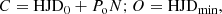 $$ \begin{aligned} C = \mathrm{HJD}_{0} + P_{\rm o} N ; O = \mathrm{HJD}_{\rm min}, \end{aligned} $$