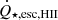 $ \dot{Q}_{\star,{\mathrm{esc, H}{\small{\text{II}}}}} $