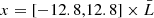 $ x=[-12.8,12.8]\times \bar{L} $