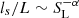 $ l_s/L \sim S_{\mathrm{L}}^{-\alpha} $