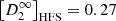$ \bigl[D_{2}^\infty \bigr]_{{\rm HFS}} = 0.27 $