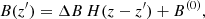 $$ \begin{aligned} B(z^\prime ) = \Delta B \, H(z - z^\prime ) + B^{(0)} , \end{aligned} $$