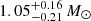 $ 1.05^{+0.16}_{-0.21}\,M_{\odot} $