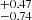 $ ^{+ 0.47}_{- 0.74} $