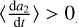 $\left\langle {{{{\rm{d}}{a_2}} \over {{\rm{d}}t}}} \right\rangle > 0$