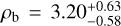 ${\rho _{\rm{b}}} = 3.20_{ - 0.58}^{ + 0.63}$