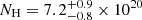 $ {N_{\text{H}}}=7.2_{-0.8}^{+0.9}\times10^{20} $