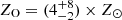 $ Z_{\mathrm{O}}=(4_{-2}^{+8})\times Z_\odot $