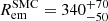 $ R_{\mathrm{em}}^{\mathrm{SMC}}=340_{-50}^{+70} $
