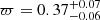 $ \varpi = 0.37^{+0.07}_{-0.06} $