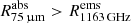 $ R^{\mathrm{abs}}_{\mathrm{75\,{\upmu}m}} > R^{\mathrm{ems}}_{\mathrm{1163\,GHz}} $