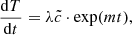 $$ \begin{aligned} \frac{\mathrm{d} T}{\mathrm{d} t} = \lambda \tilde{c}\cdot \exp (mt), \end{aligned} $$