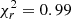$ \chi_r^2=0.99 $